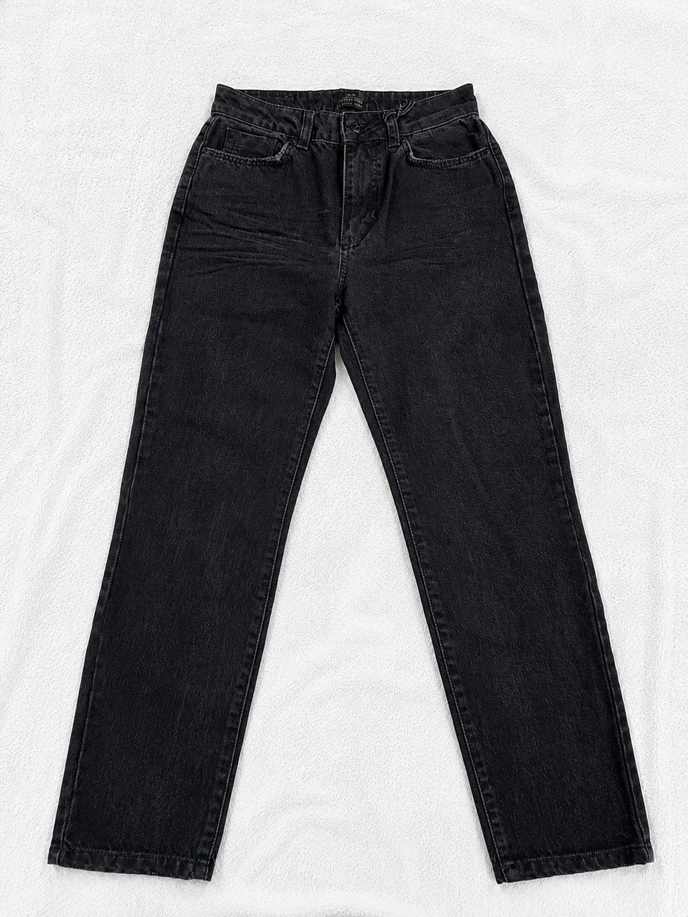 Tailor Made Melbourne Black Washed Straight Leg Jeans Size 24 NWT High Rise